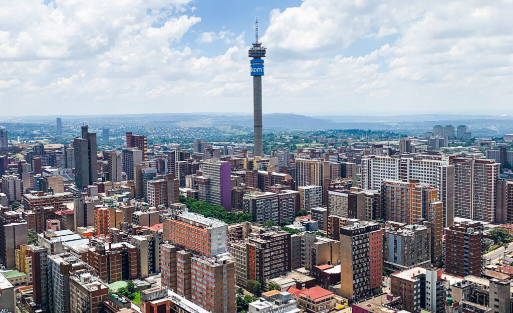 Joburg city skyline tour helicopter flight Johannesburg CBD