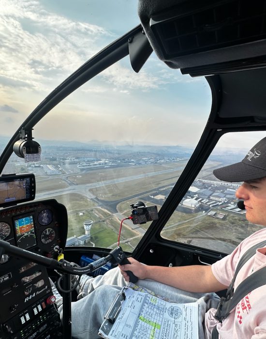 Self fly introductory helicopter pilot experience Johannesburg Robinson R44 Helivate