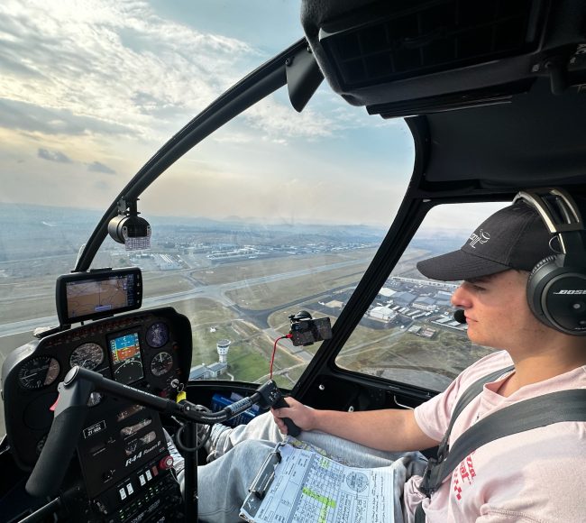 Self fly introductory helicopter pilot experience Johannesburg Robinson R44 Helivate